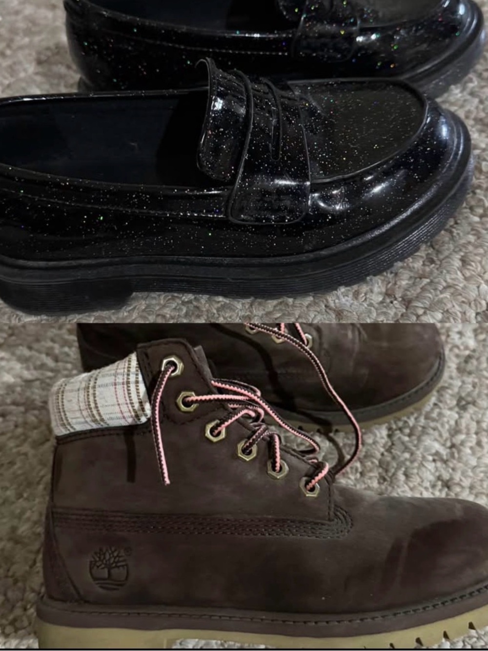Timberland Men's Dark Brown Nubuck Lace-Up Boots with Pink Accents